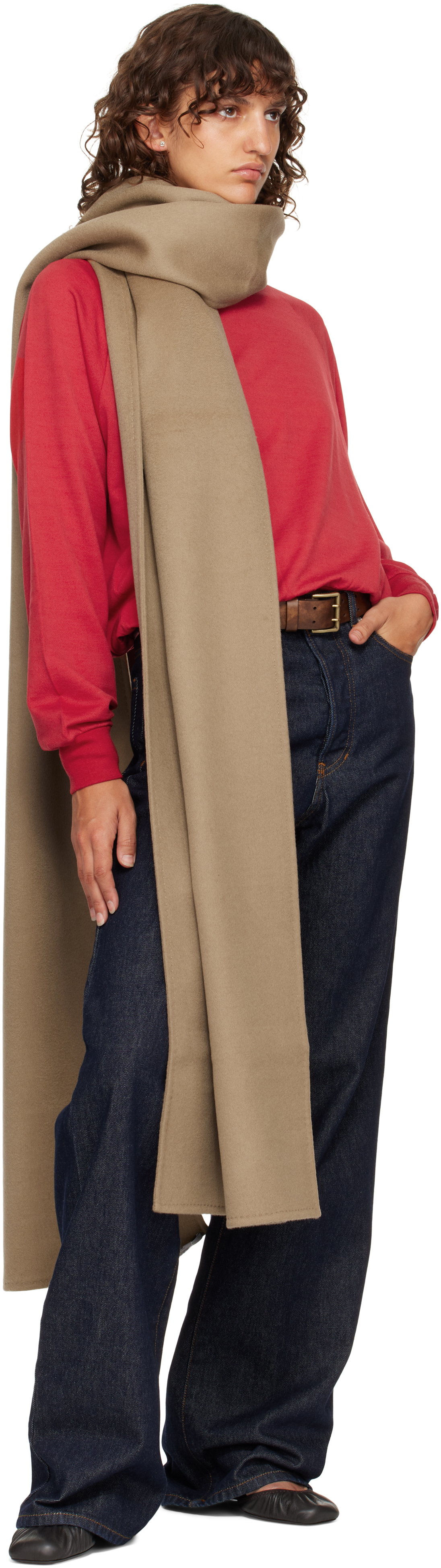 Taupe Wool Cashmere Julie Scarf