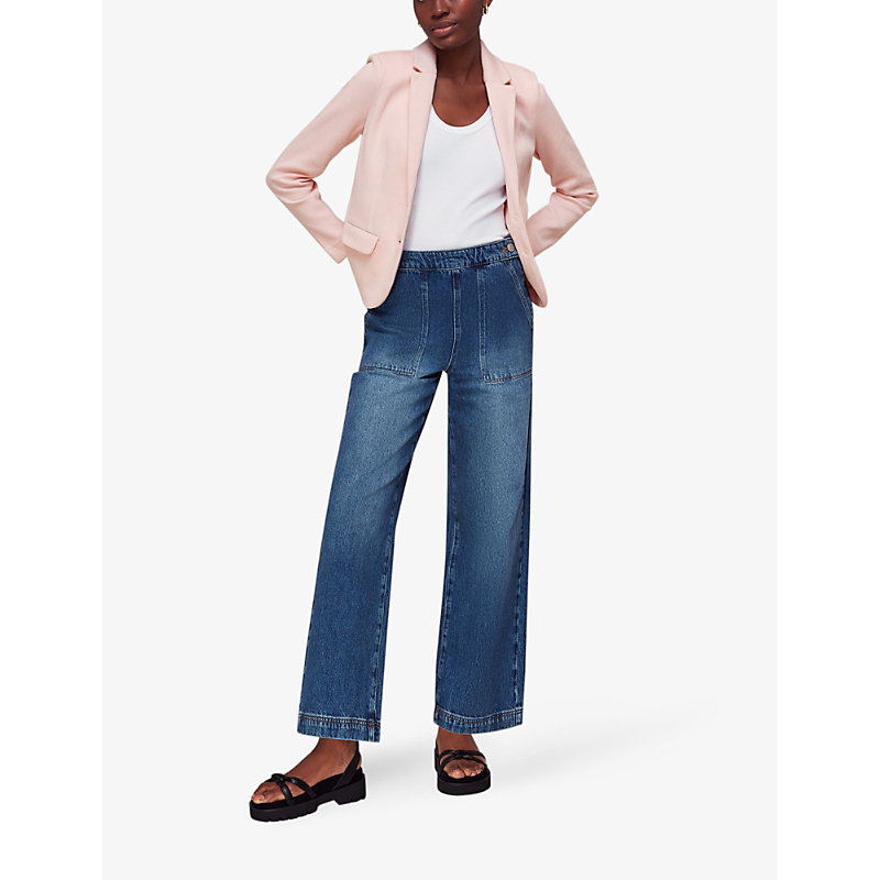 Womens Pink Slim-fit Notch-lapel Cotton-jersey Blazer