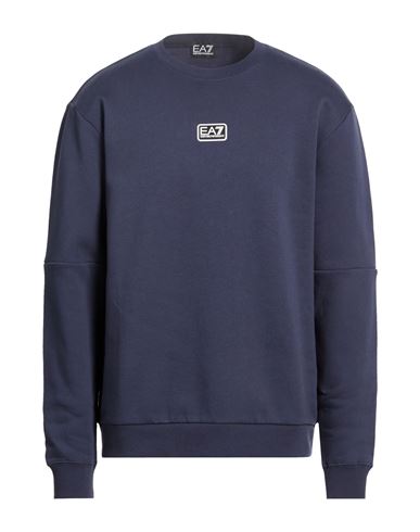 Man Sweatshirt Navy Size 3XL Cotton, Polyester, Elastane
