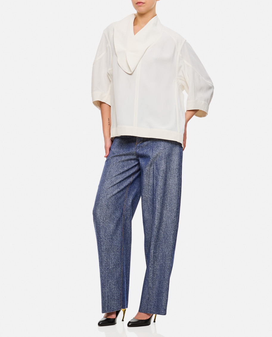 Grainy viscose linen shirt