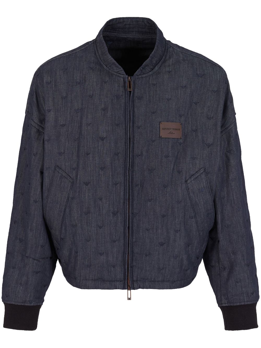 Embroidered bomber jacket - Blue