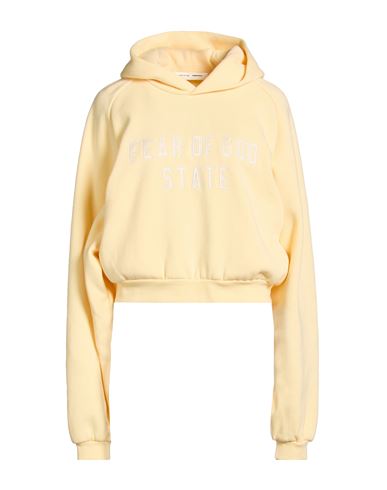 Woman Sweatshirt Pastel yellow Size M Cotton, Polyester