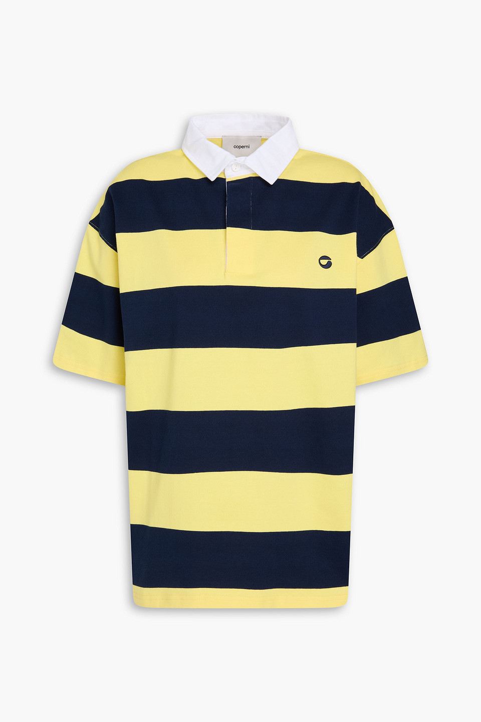 Striped cotton-jersey polo shirt - Yellow - XS