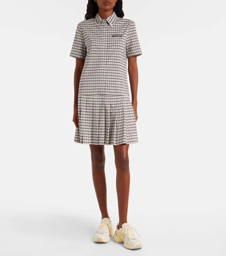 Plaid pleated minidress