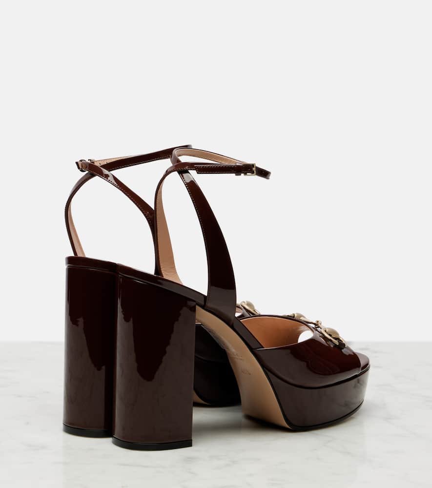 Lady Horsebit 85 patent leather sandals