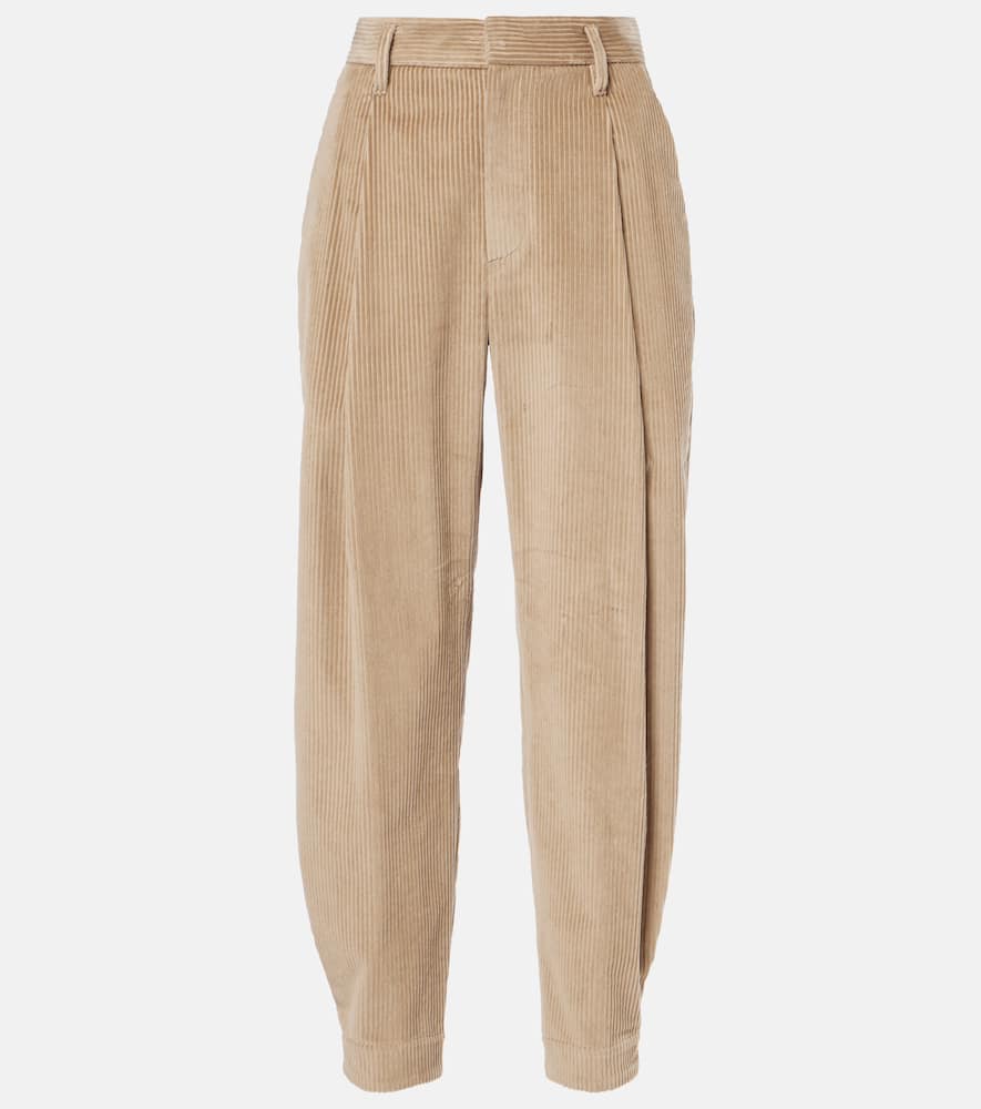 High-rise cotton cropped pants