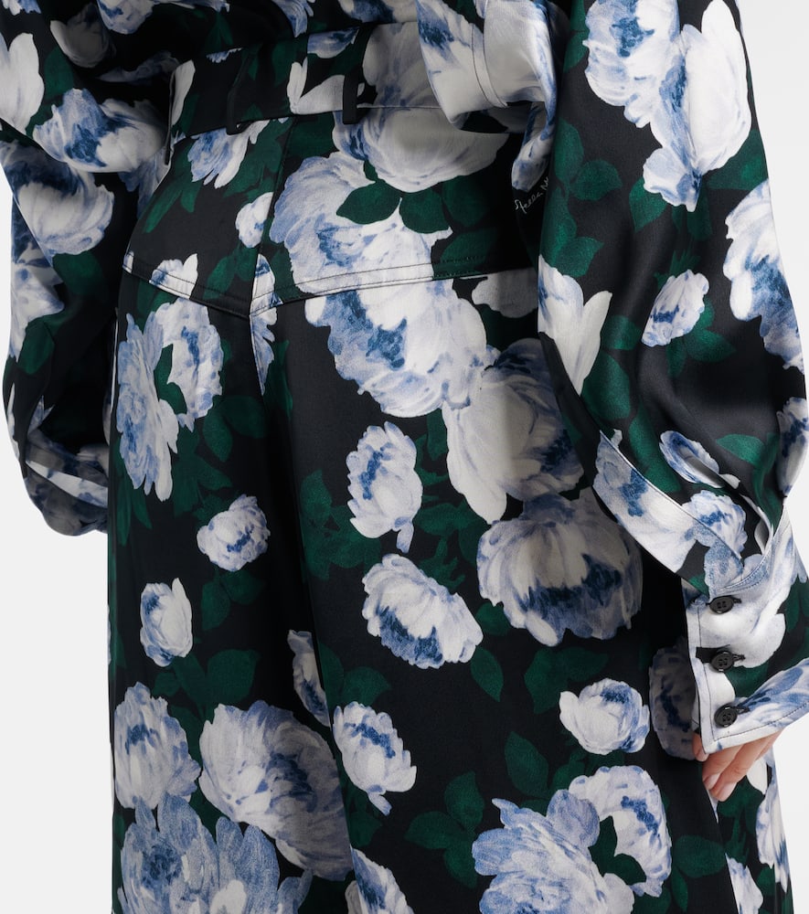 Printed satin pajama pants