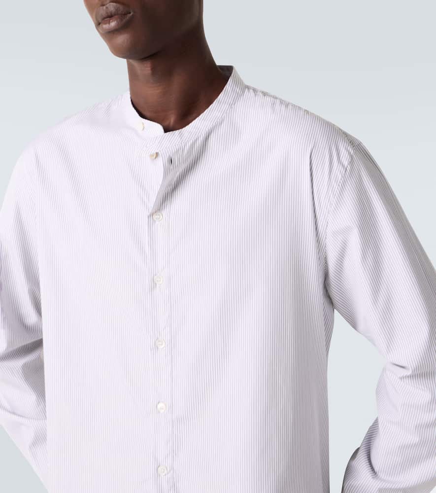 X Aaron Levine Nick striped cotton shirt