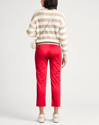 Woman Pants Red Size 12 Cotton, Elastane