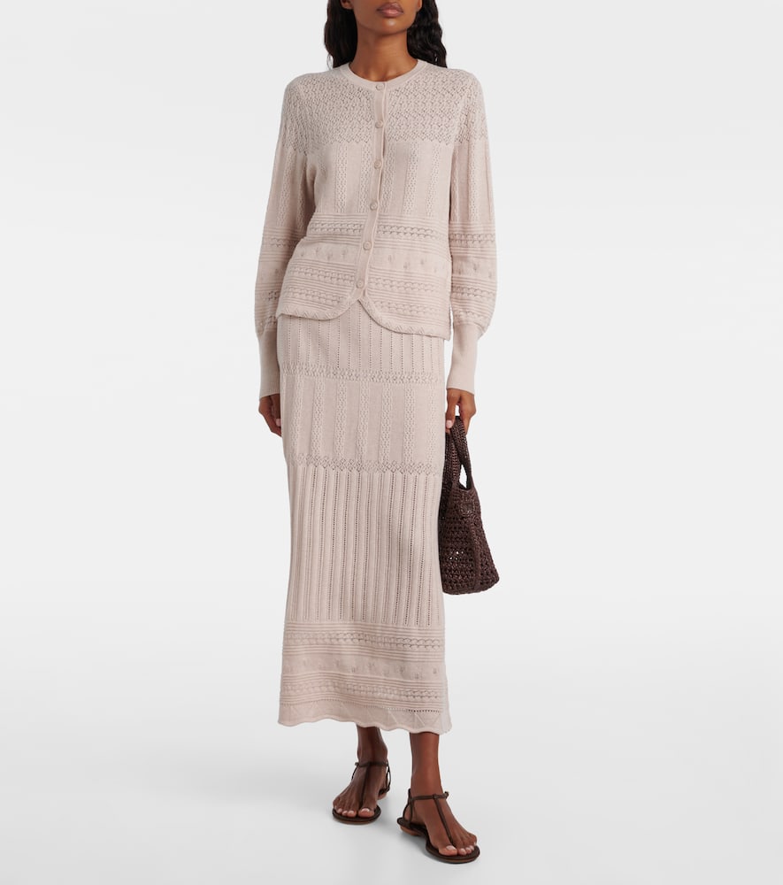 Rythmee pointelle wool and cashmere midi skirt