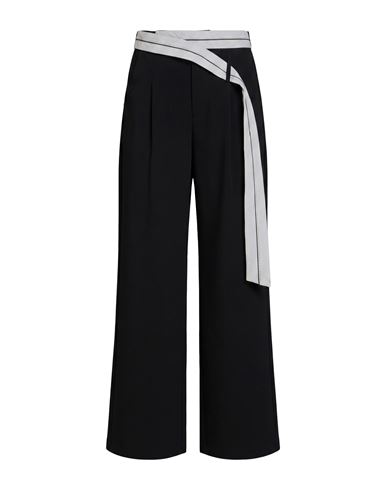 Woman Pants Black Size L Polyester, Cotton, Elastane