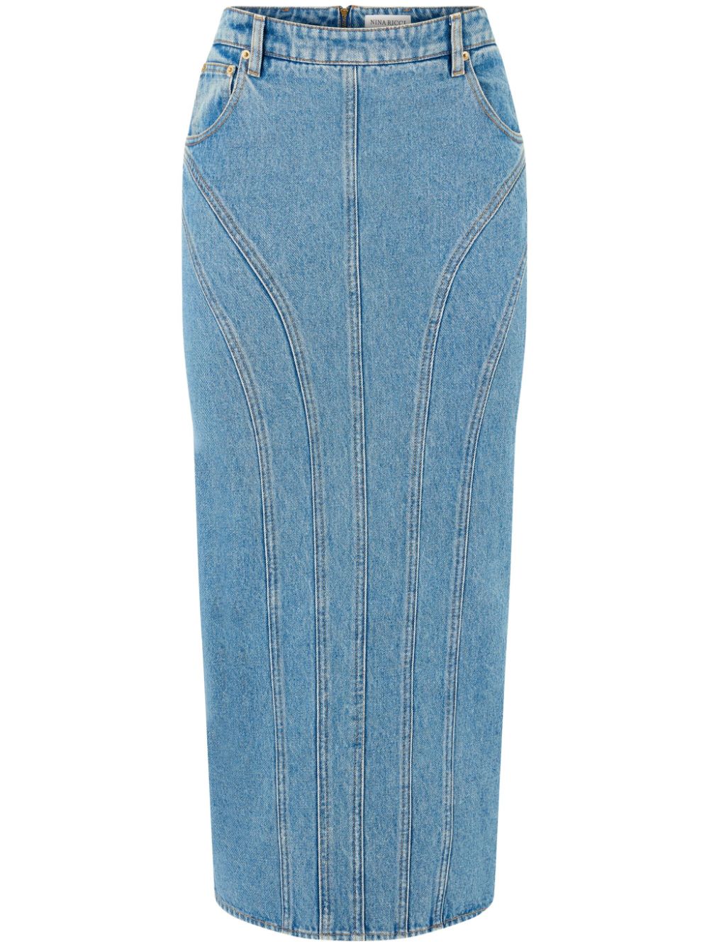 Panelled denim skirt - Blue