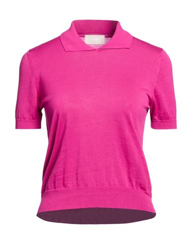 Woman Polo shirt Fuchsia Size L Cotton