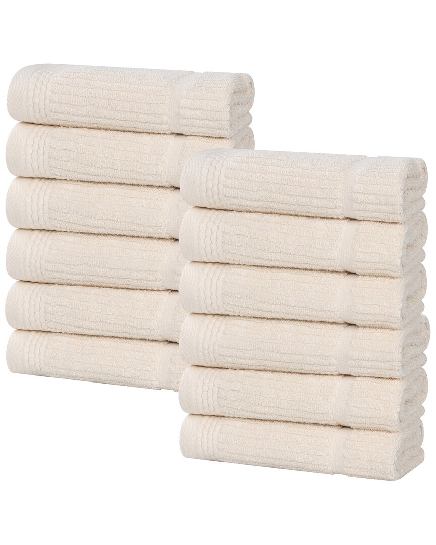 Superior Set of 12 Milo Smart Twist Cotton Medium Weight Solid Washcloths