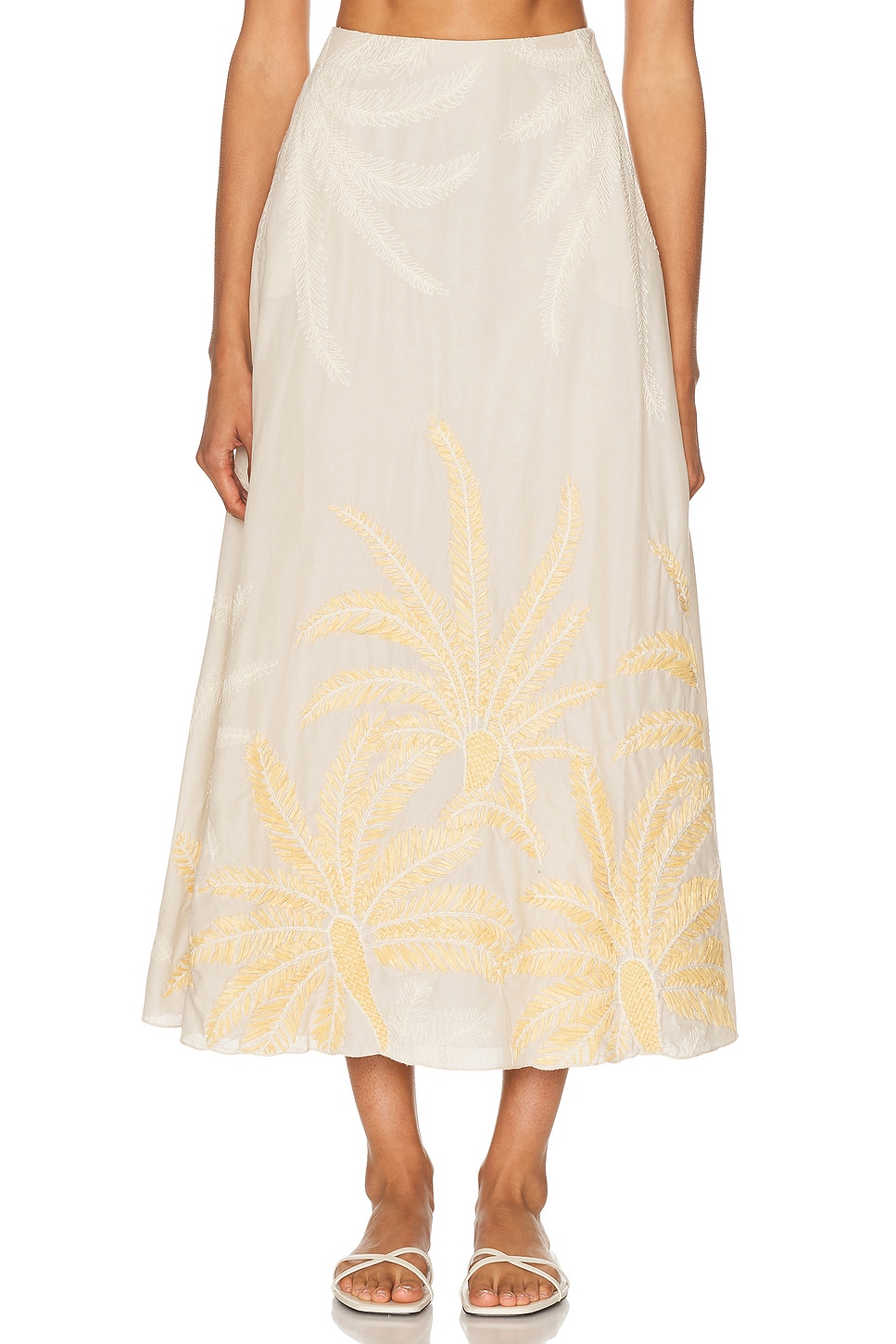 Johanna Ortiz Pictographs Ankle Skirt in Ecru - Ivory.  8 also in