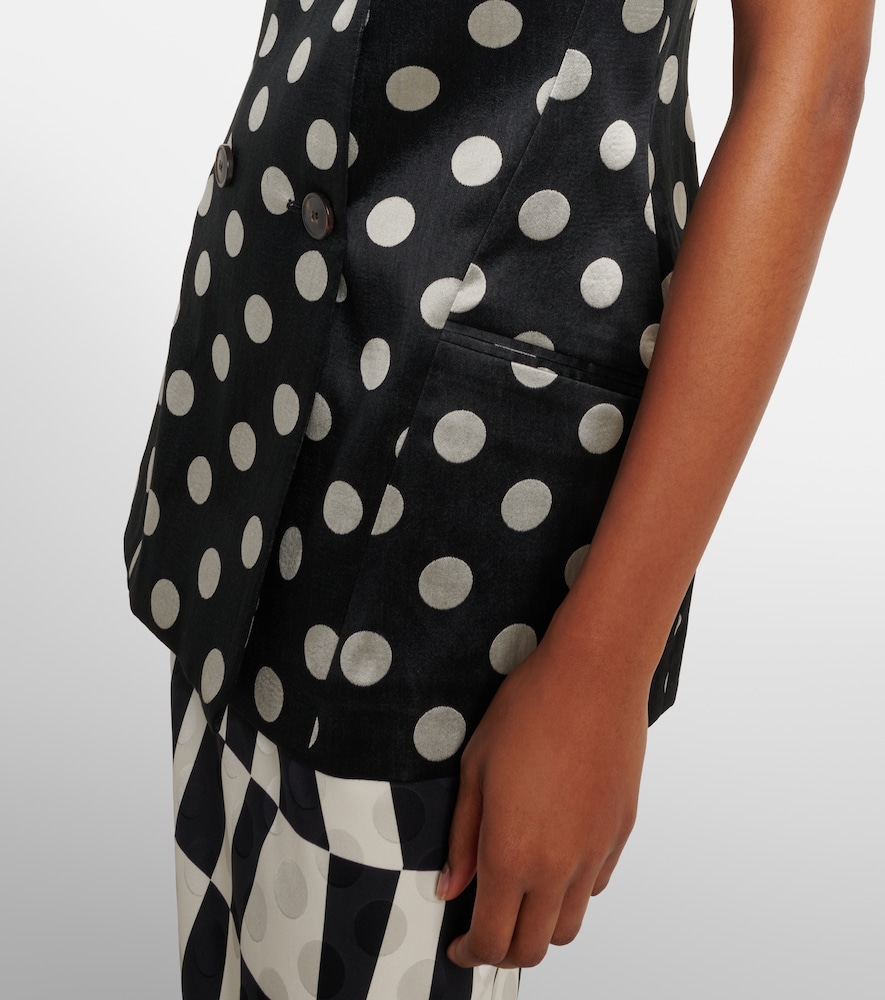 Polka-dot double-breasted blazer