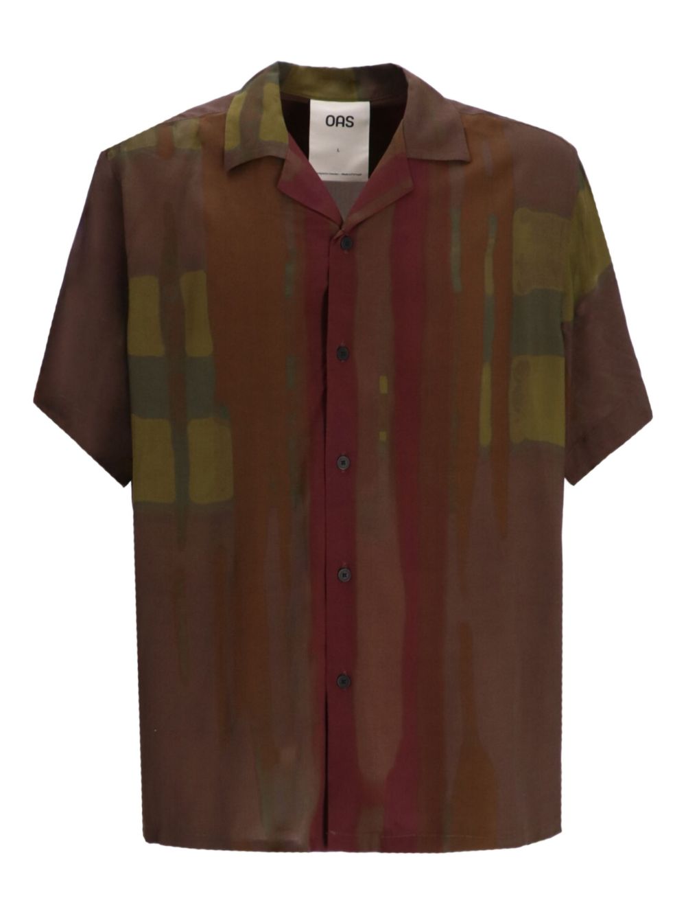 Meld striped-print short-sleeve shirt - Brown