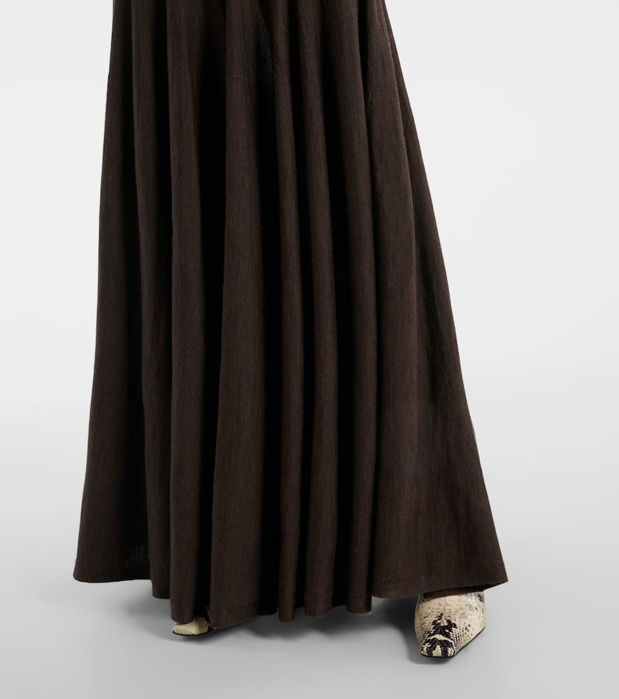 Ava off-shoulder wool-blend maxi dress