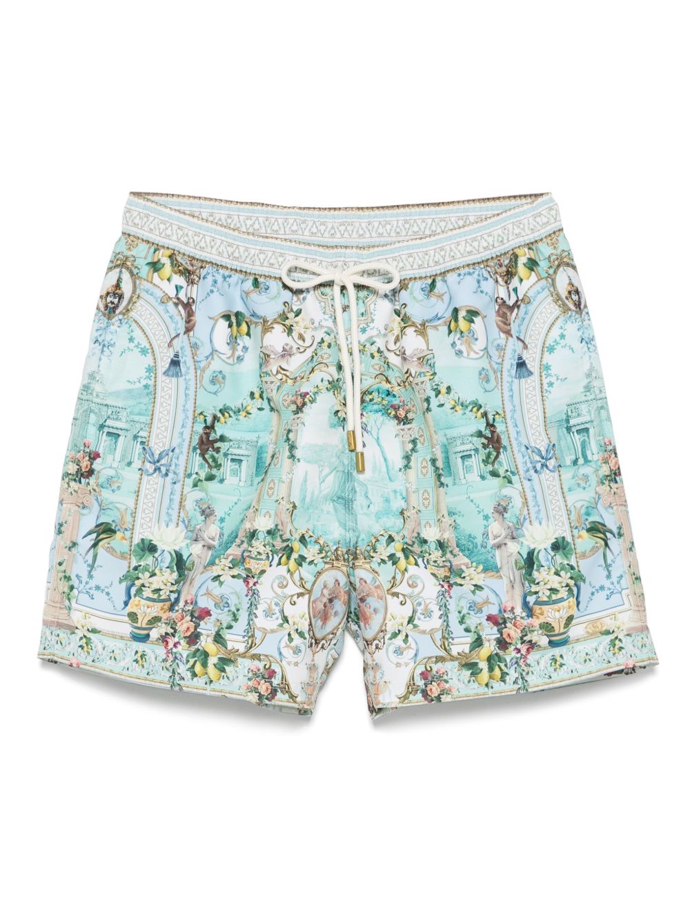 Graphic-print swim shorts - Green