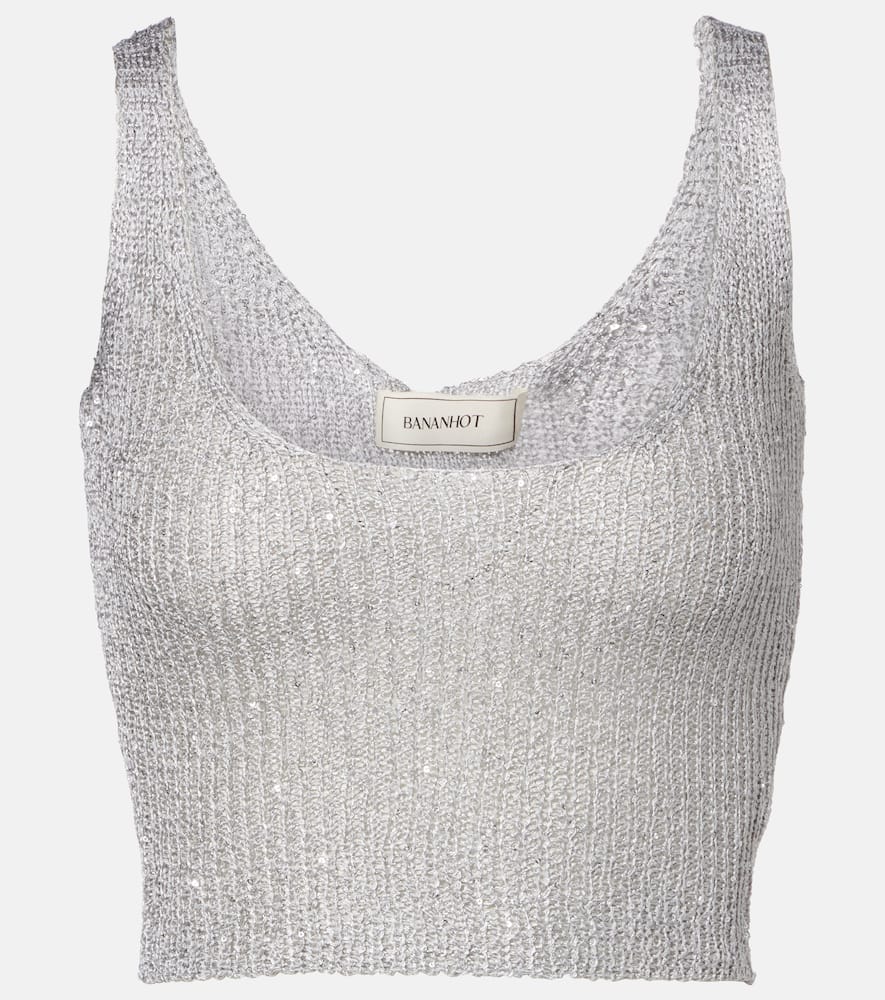 Aretha sequined crop top