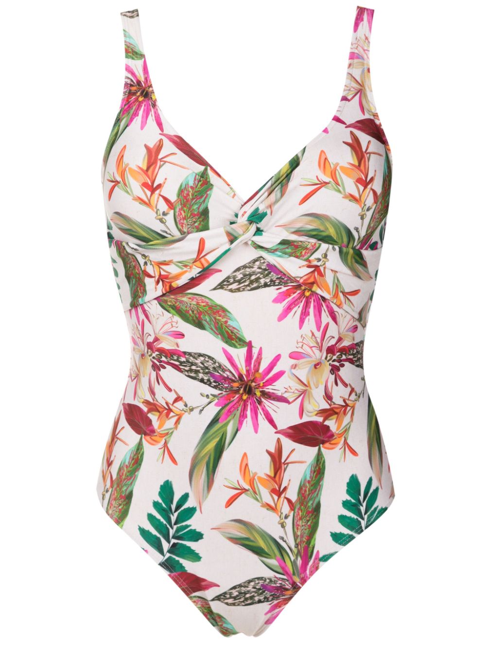 Adriana floral-print swimsuit - White