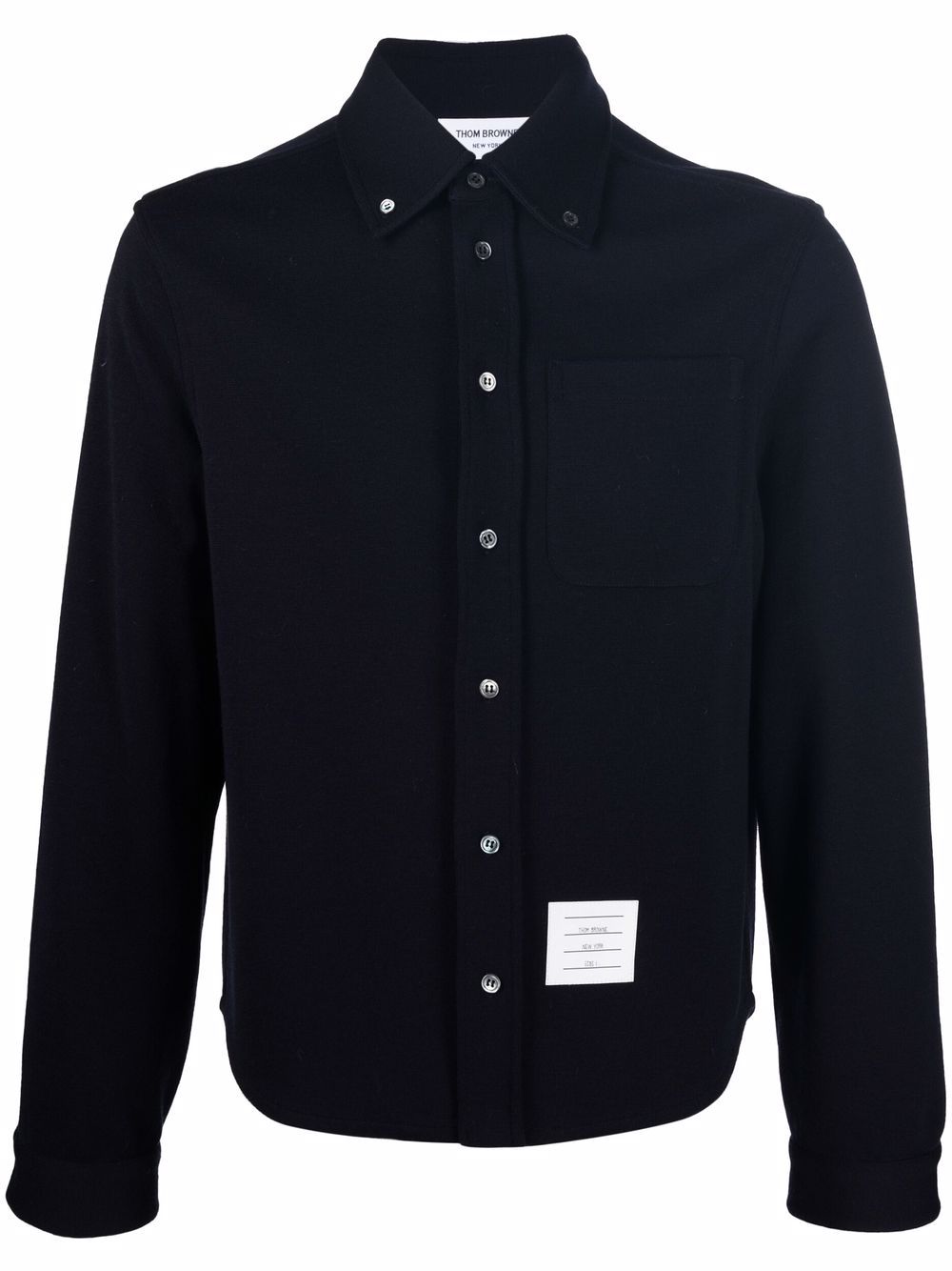 Long-sleeve wool shirt - 415 NAVY