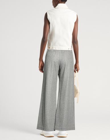 Woman Pants Grey Size L Polyester, Wool, Elastane