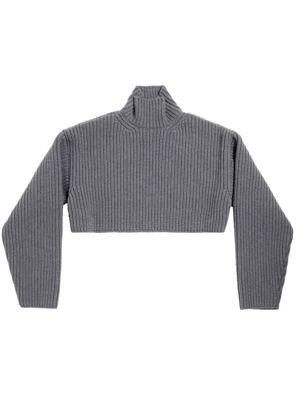 High-neck virgin wool jumper - Grey