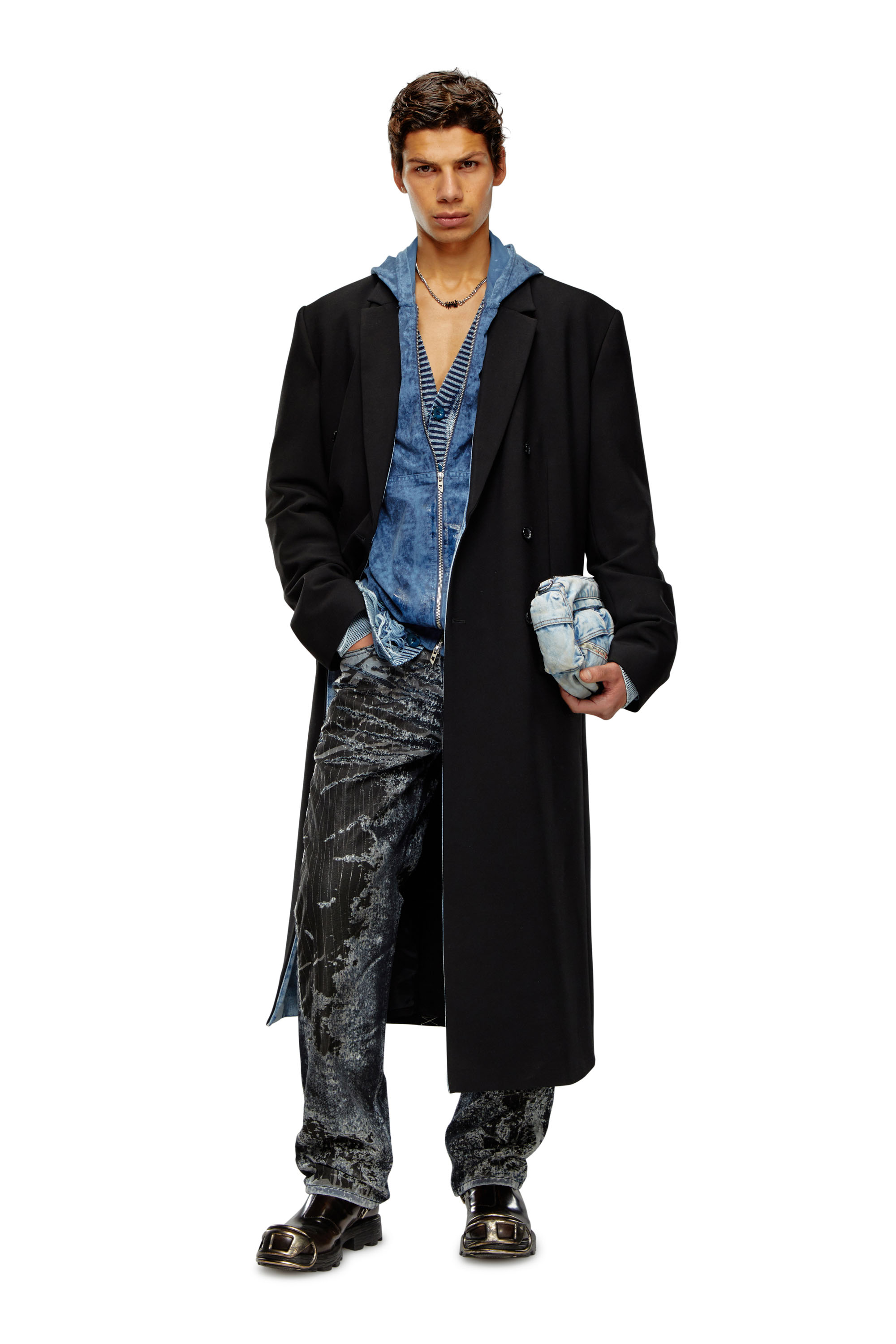 Double-breasted tailored coat - Black