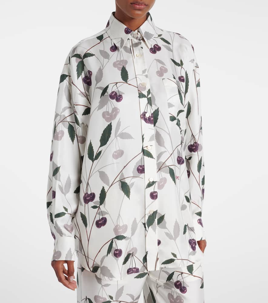 Printed silk twill shirt