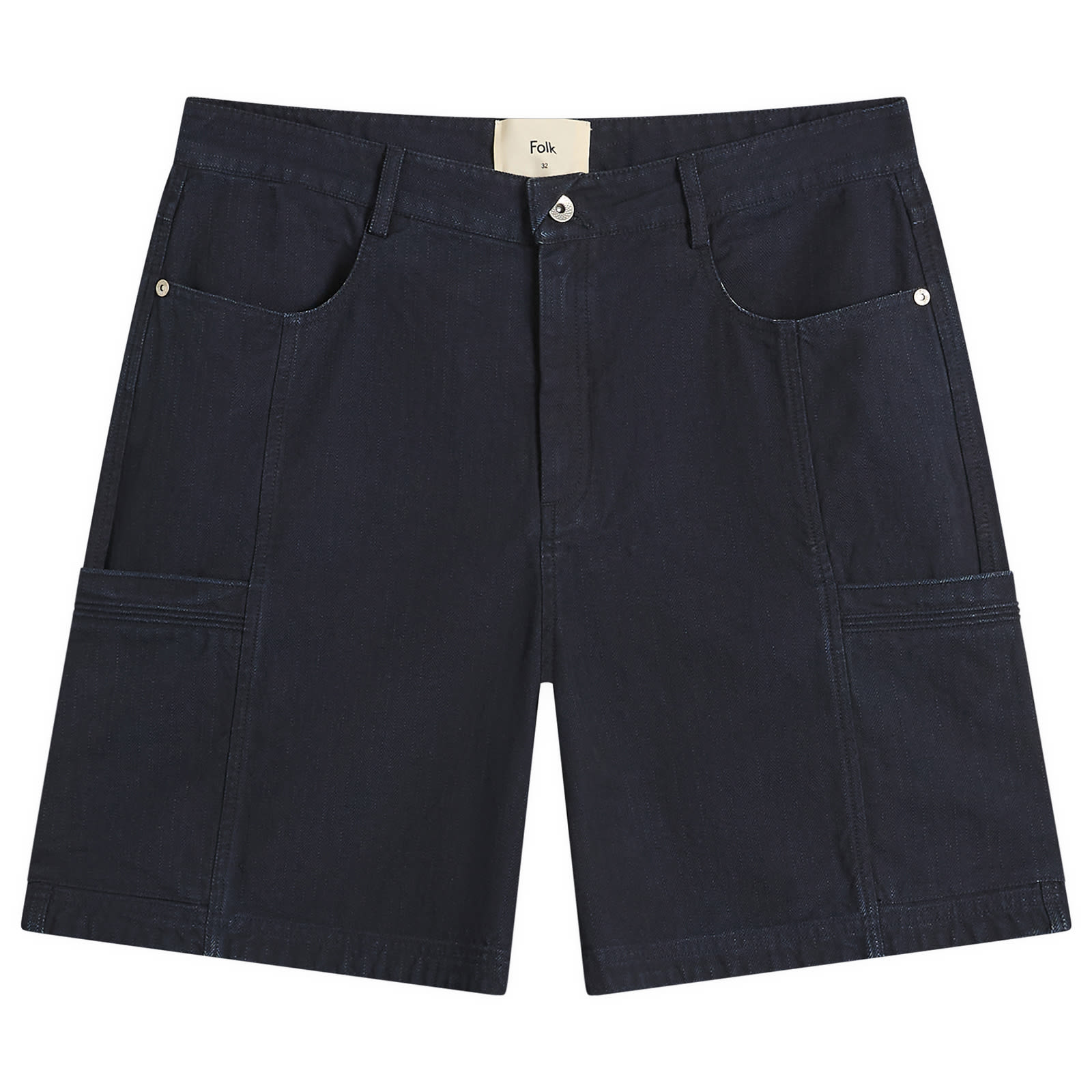 Men's Lunar Jean Short in Deep Indigo Herringbone
