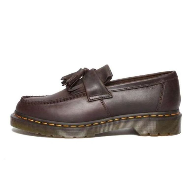 Adrian Crazy Horse Leather Tassel Loafers 'Dark Brown'