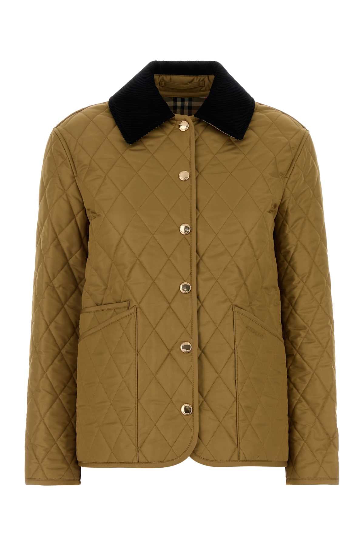 Quilted Nylon Jacket — Beige