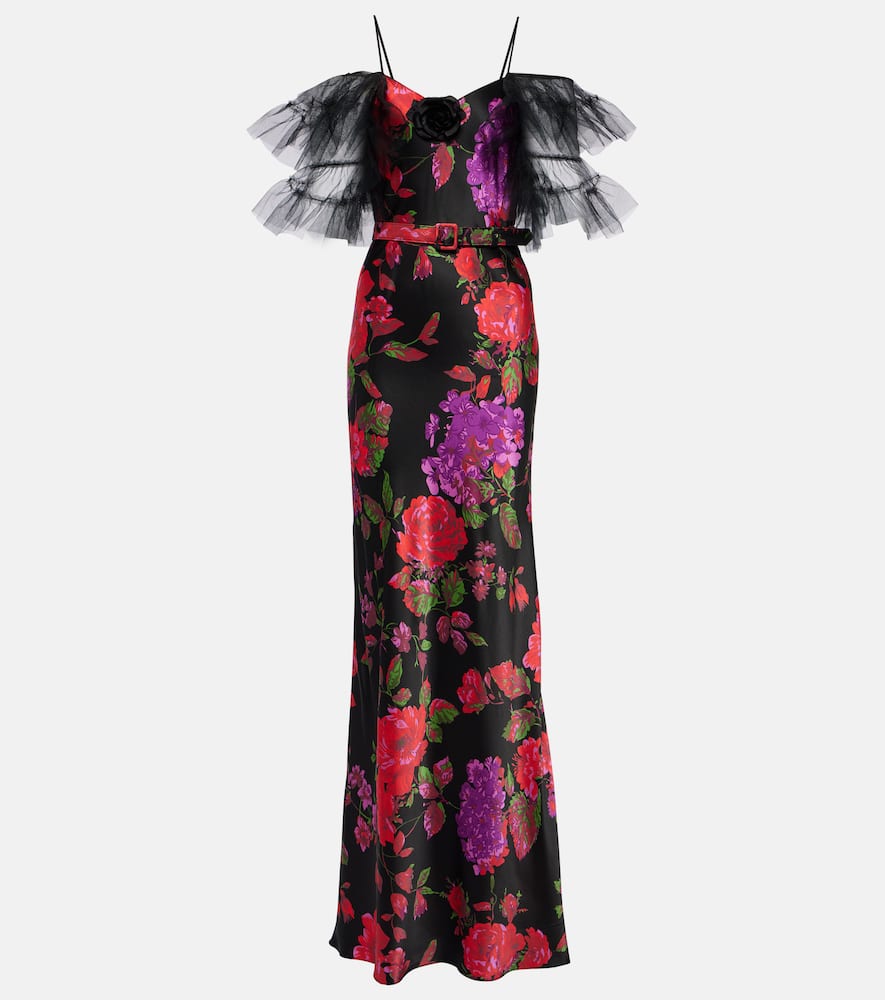 Tiered silk tulle gown