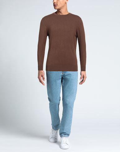Man Sweater Brown Size 3XL Viscose, Nylon