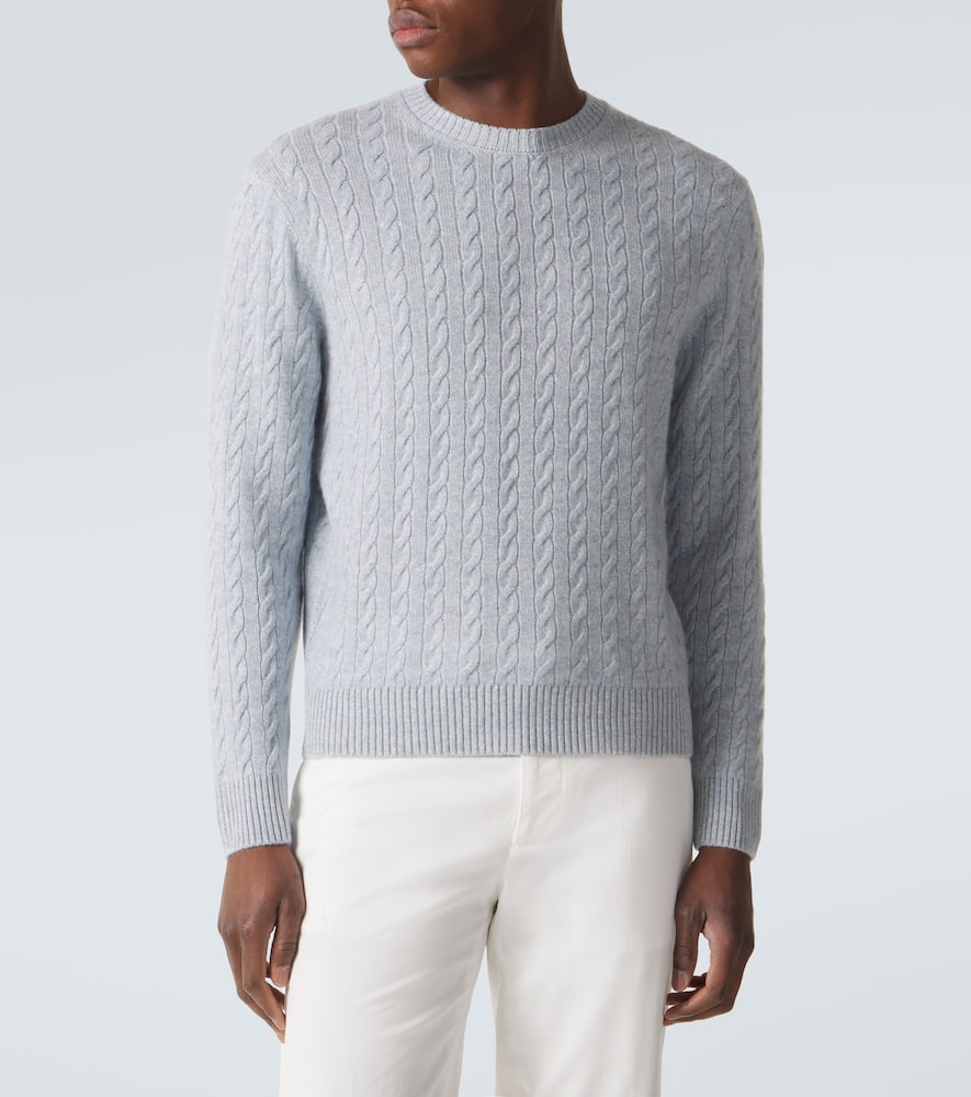 Cable-knit cashmere and linen sweater
