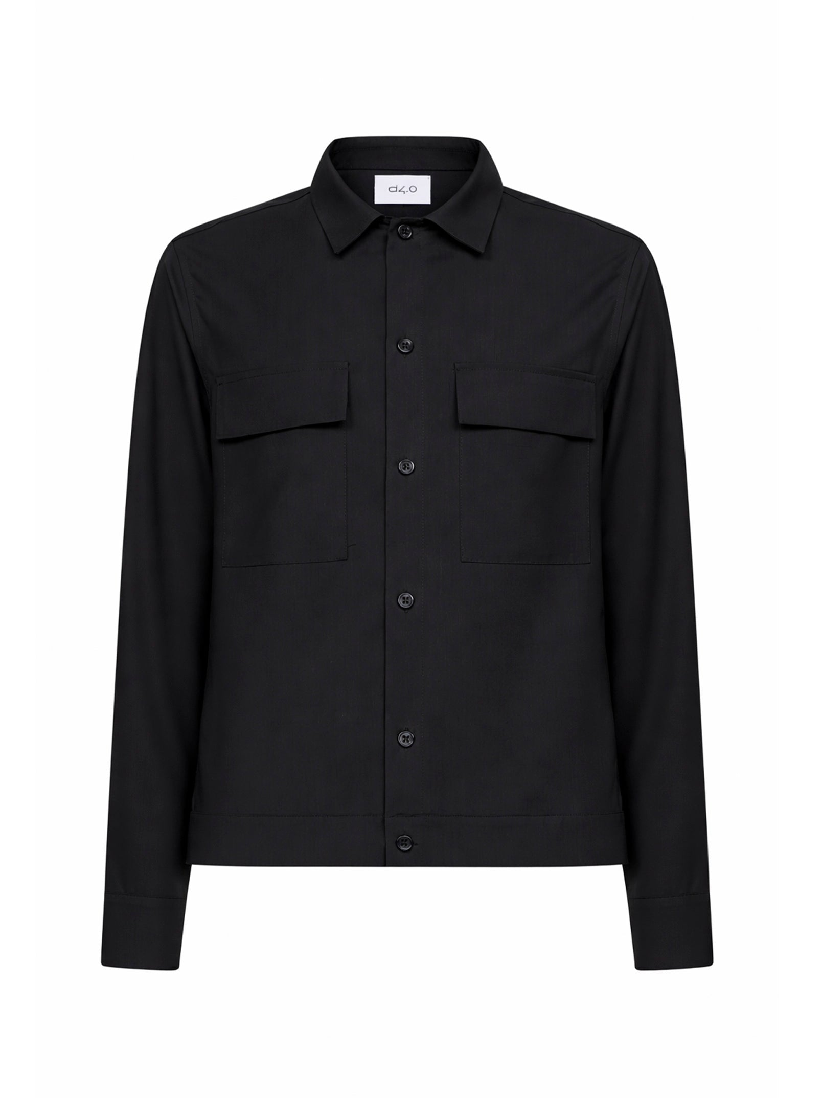 Virgin Wool Blend Shirt Jacket — Gray