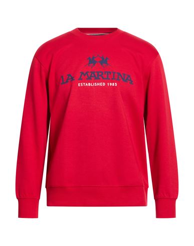Man Sweatshirt Red Size M Cotton, Polyester