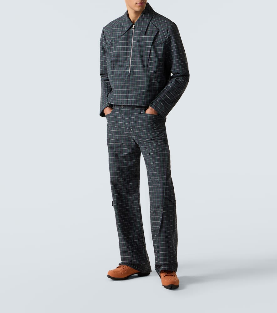 Kraner checked cotton-blend wide-leg pants