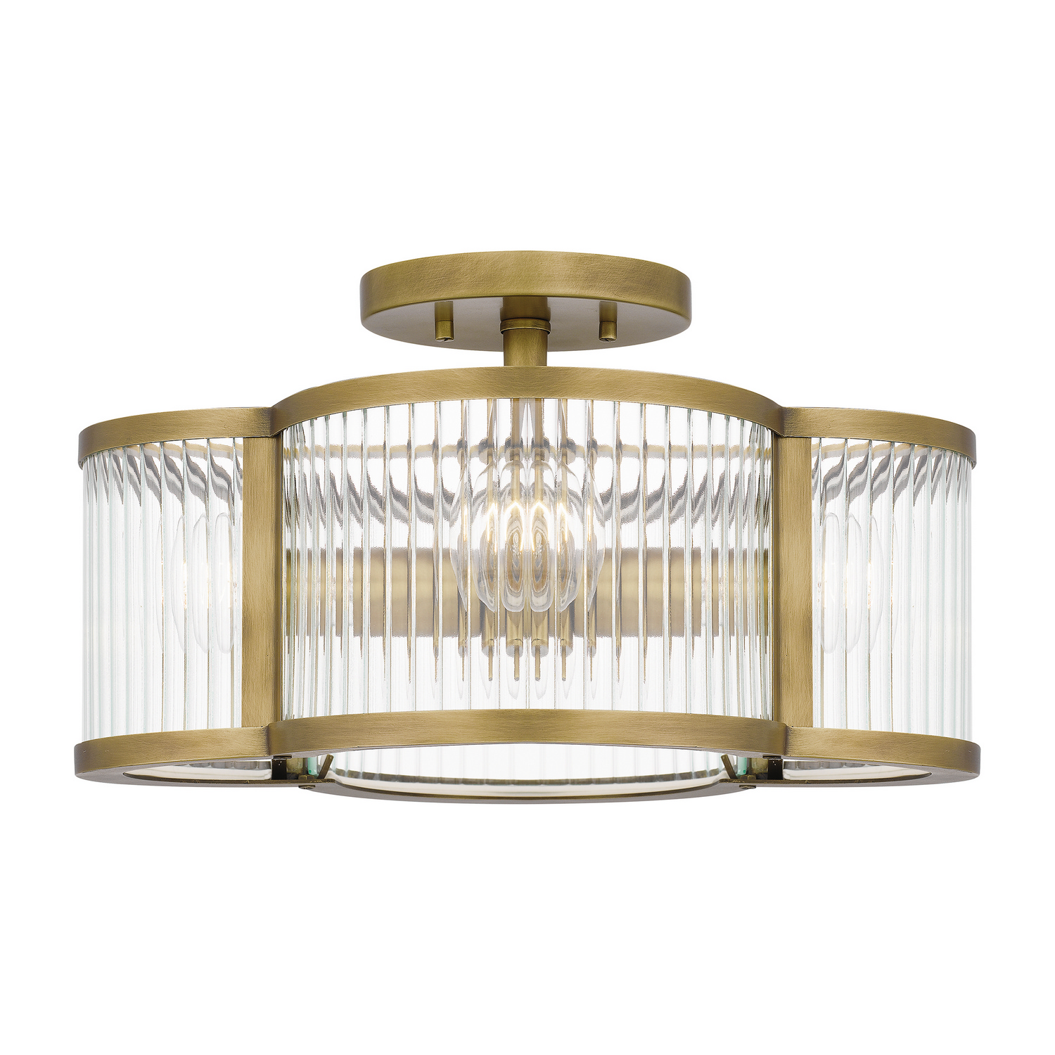 Aster 4-Light Semi-Flush Mount in Weathered Bra