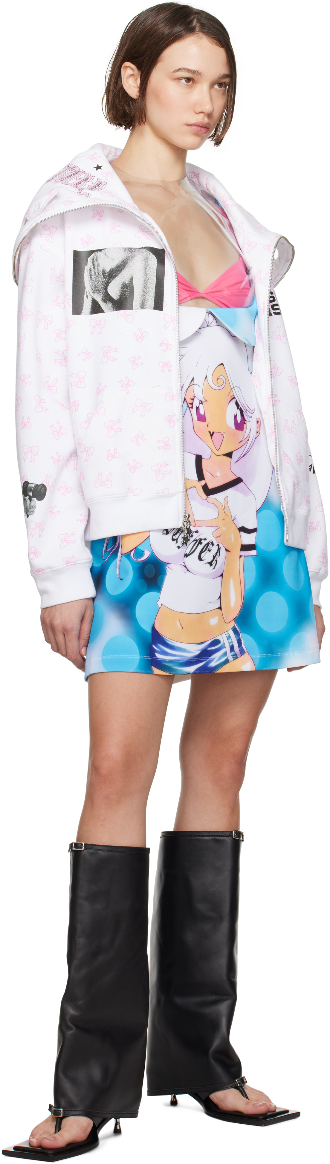 Ashley Williams White 'Missing Person' Butterfly Hoodie