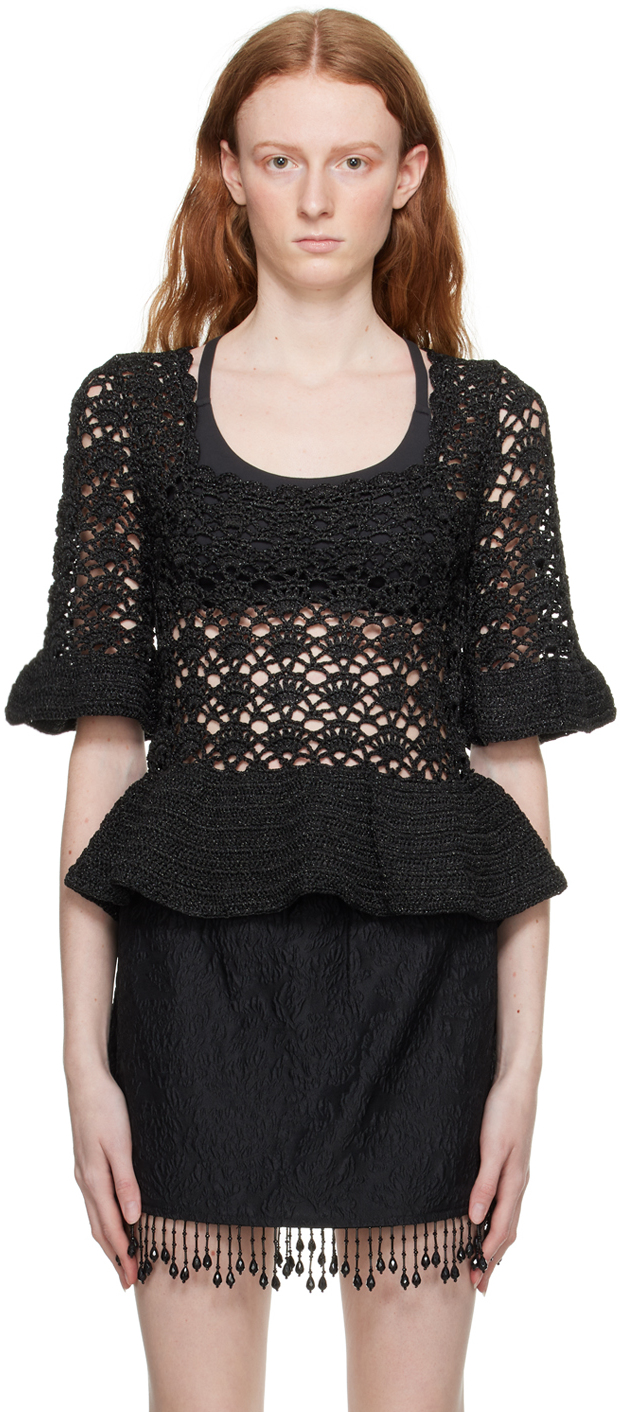 Black crochet blouse