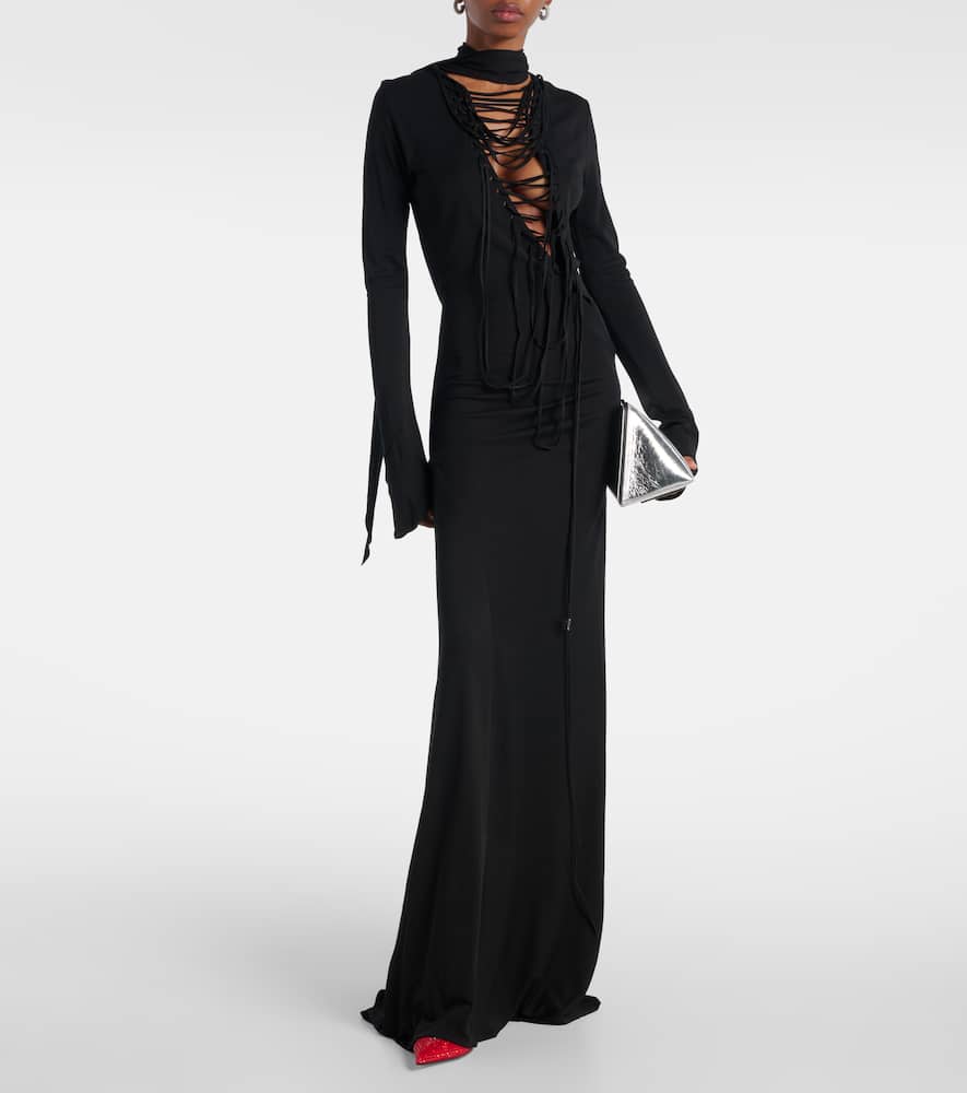 Cutout crêpe maxi dress