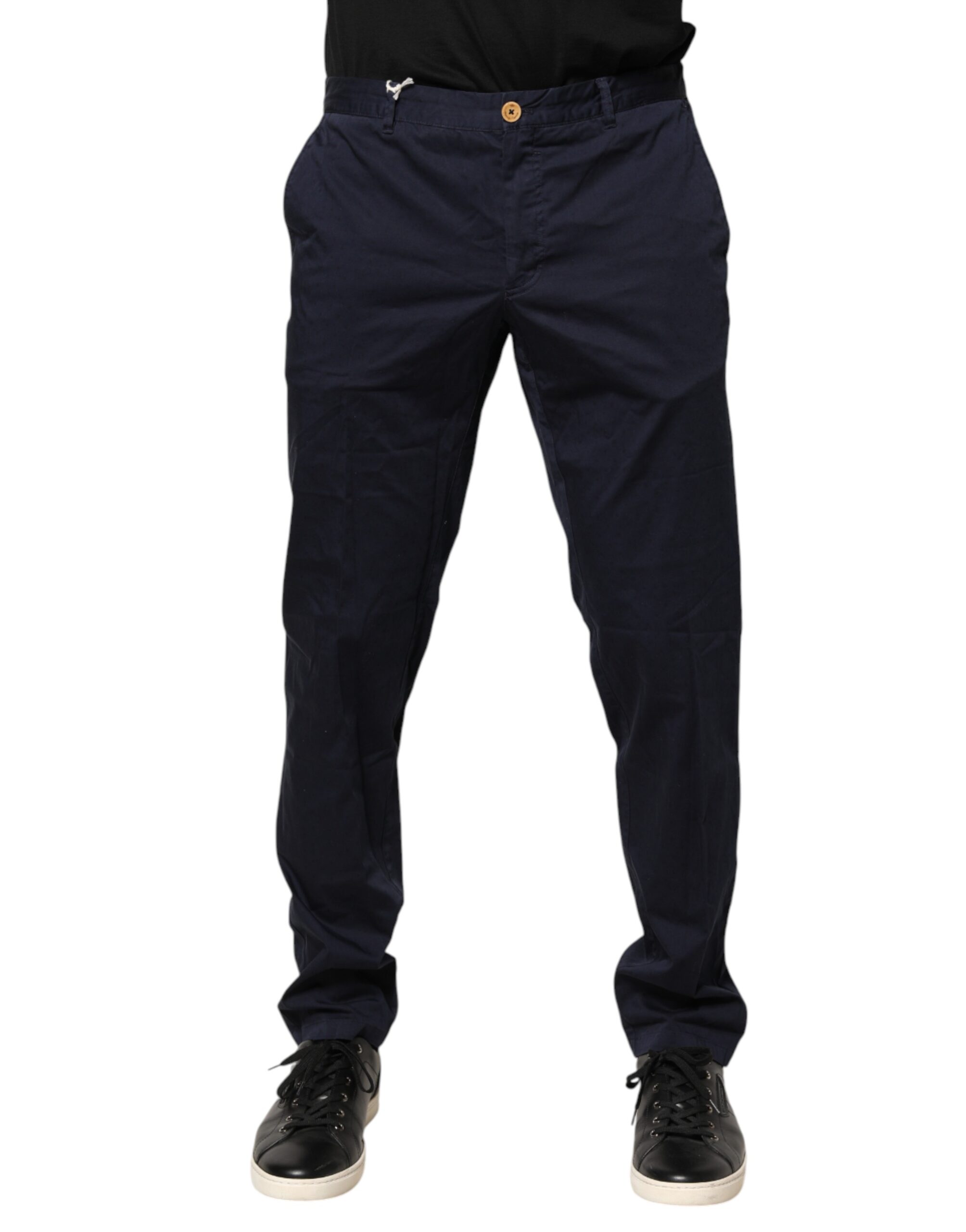 Domenico Tagliente Navy Blue Skinny Chino Mid Waist Men Men's Pants Pre-Owned