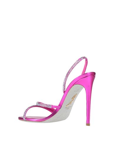 Rene' Caovilla Woman Sandals Fuchsia Size 5 Textile fibers
