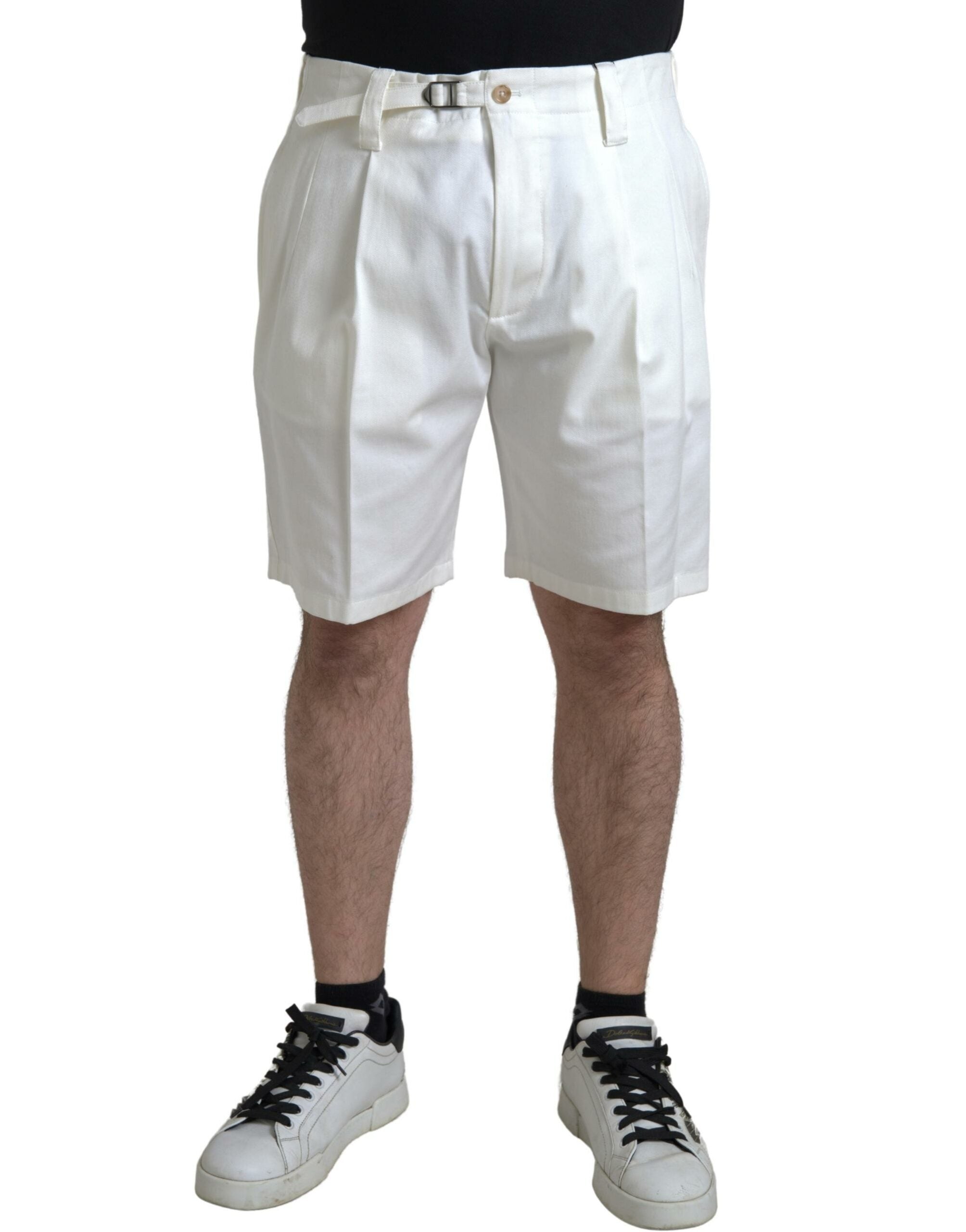 Cotton Stretch Bermuda — White