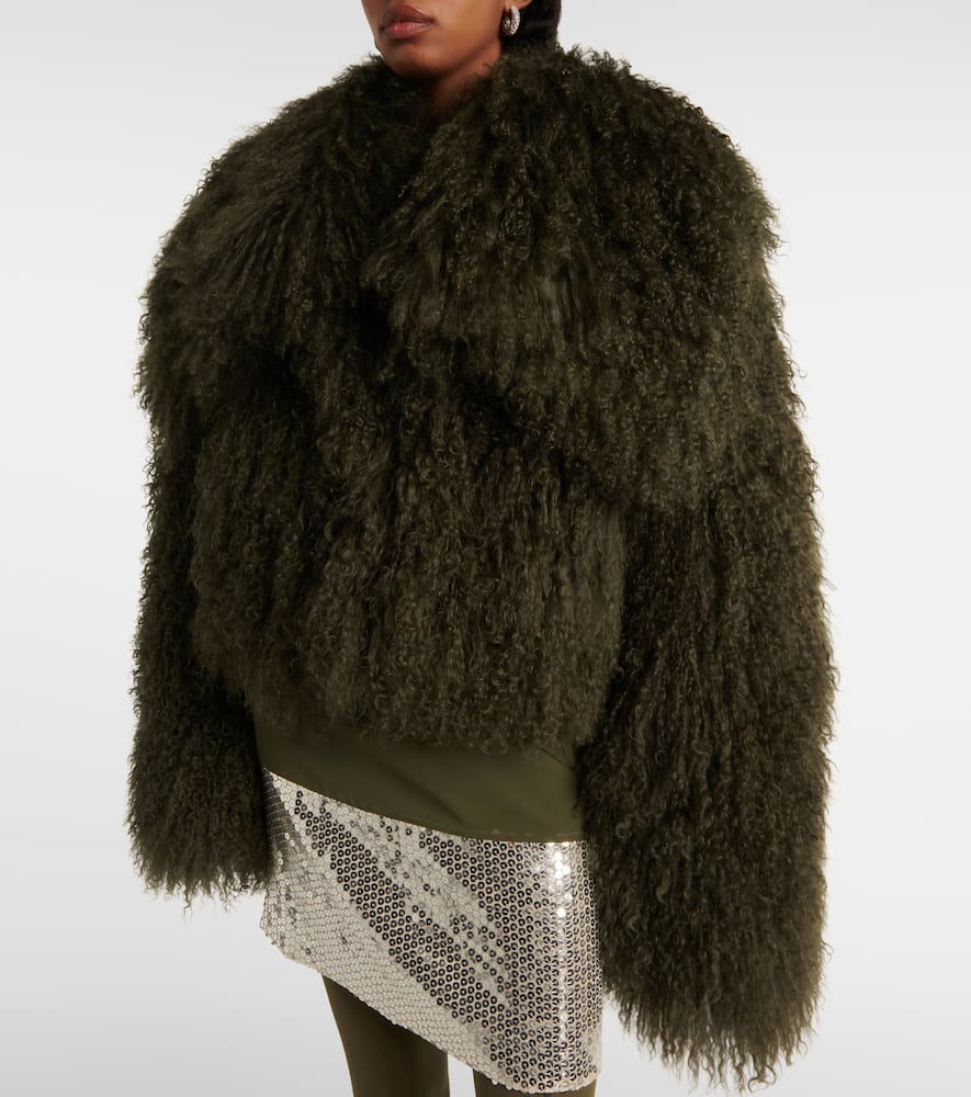 Faux fur bomber jacket