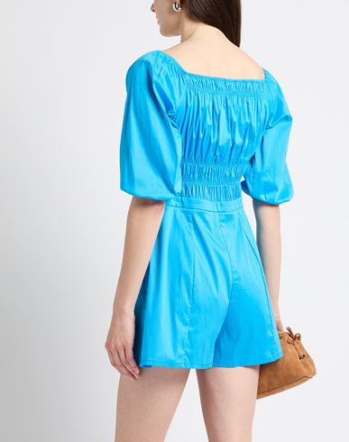 Woman Jumpsuit Azure Size 6 Cotton, Polyamide, Elastane