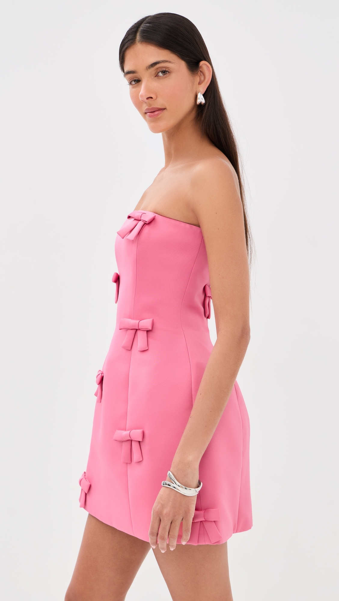 Roselle Bow Mini Dress Fuchsia