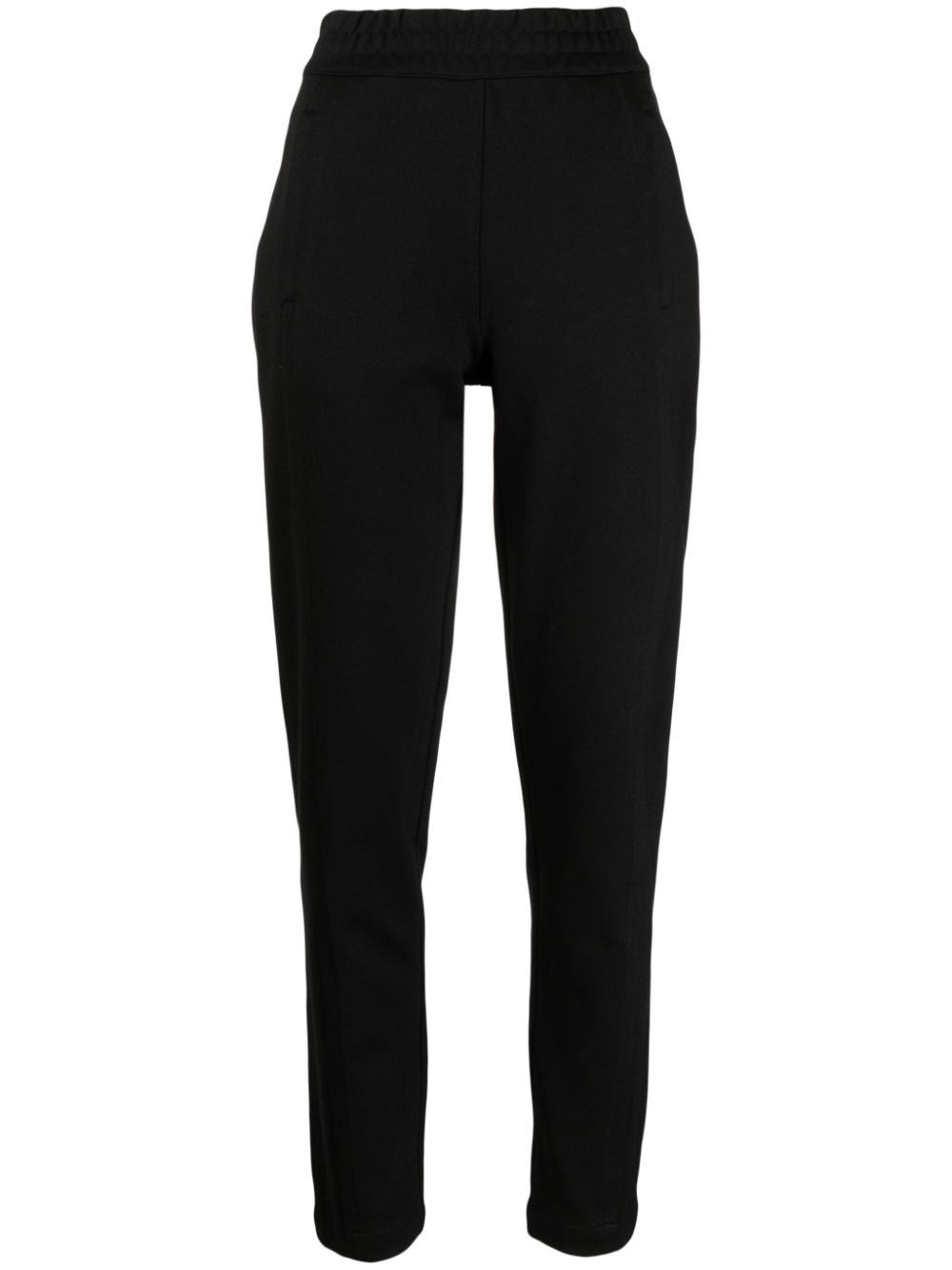 Logo-appliqué high-waist track pants - Black